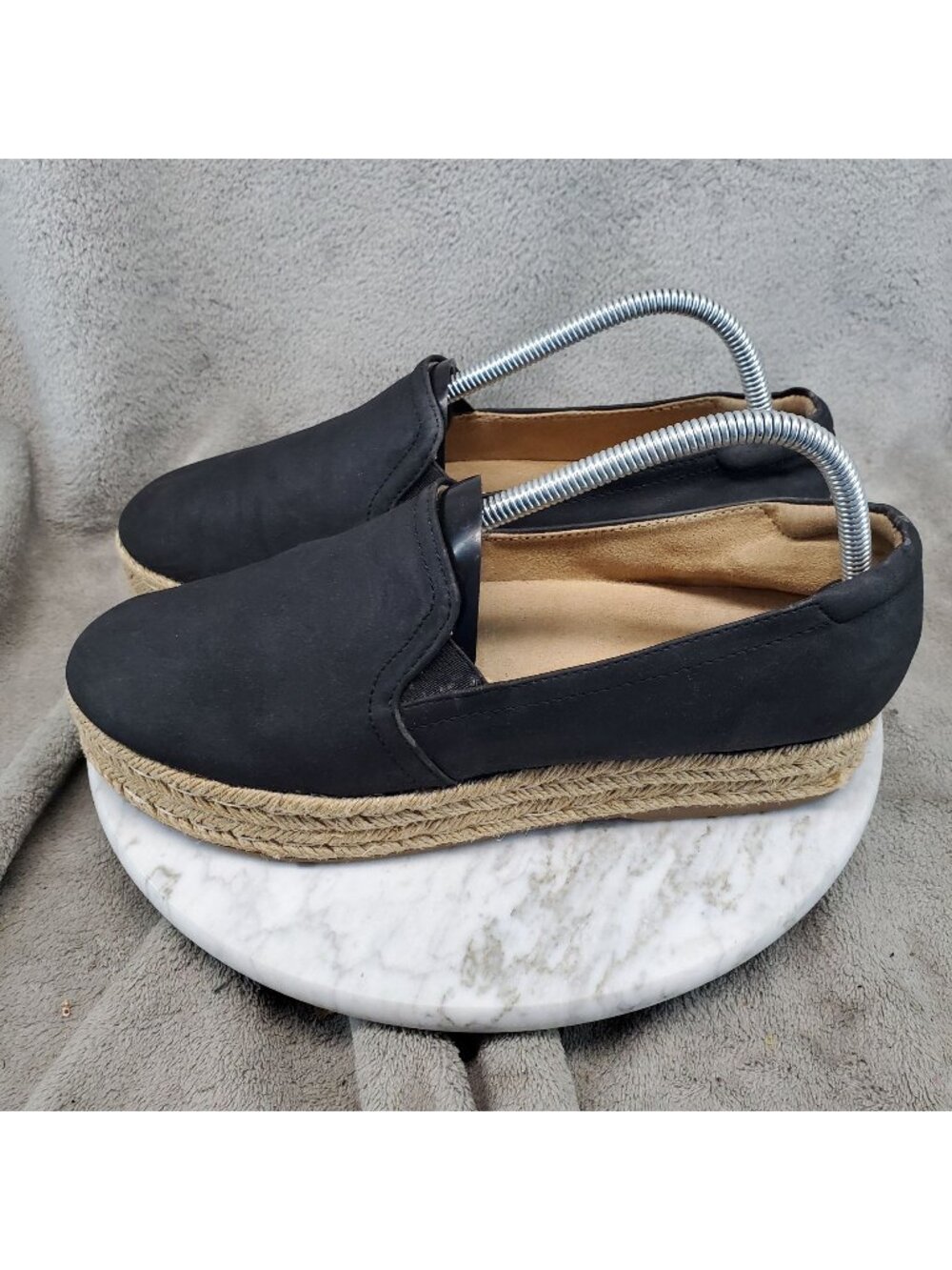 Naturalizer Shoes Womens Size 9 Black Whitley Man Made Espadrille *Read*
